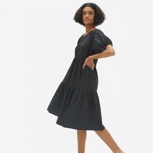 Everlane Tiered Cotton Dress | Black | 2